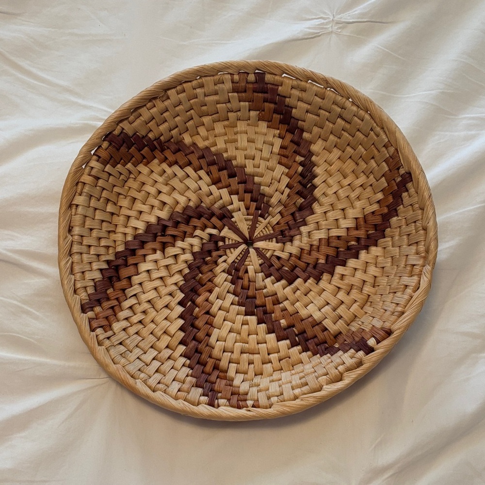 Woven Basket with Spiral Design